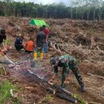 Anggota Satgas TMMD Wiltas Ke-127 Kodim 0912/Kubar Gotong Royong Bantu Warga Cari Kayu Bakar Untuk Syukuran