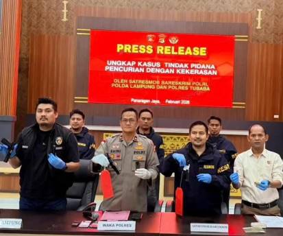 Satresmob Polri Berhasil Ringkus 3 Pelaku Perampokan Dengan Senpi Di Tulang Bawang Barat