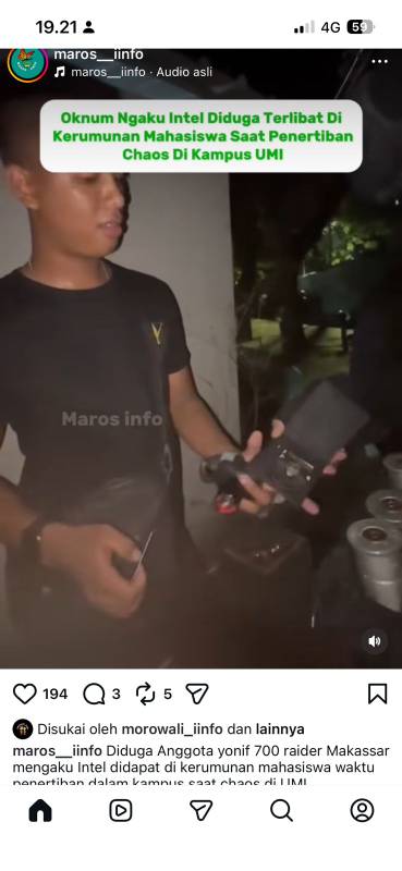 Yonif 700 Raider Bantah Keterlibatan Anggota dalam Demo Ricuh di Kampus UMI