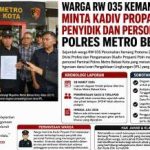 Warga RW 035 Kemang Pratama 2 Minta Kadiv Propam Evaluasi Penyidik dan Personel Paminal Polres Metro Bekasi Kota