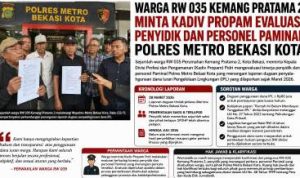 Warga RW 035 Kemang Pratama 2 Minta Kadiv Propam Evaluasi Penyidik dan Personel Paminal Polres Metro Bekasi Kota