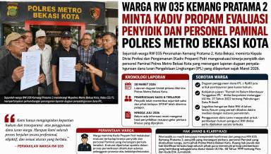 Warga RW 035 Kemang Pratama 2 Minta Kadiv Propam Evaluasi Penyidik dan Personel Paminal Polres Metro Bekasi Kota