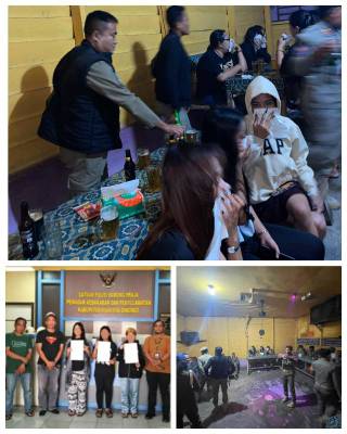 Aparat Gabungan Tertibkan Kafe F 10, Mengamankan 11 wanita Dan Menyita Minuman Beralkohol Yang Di duga tanpa Ijin