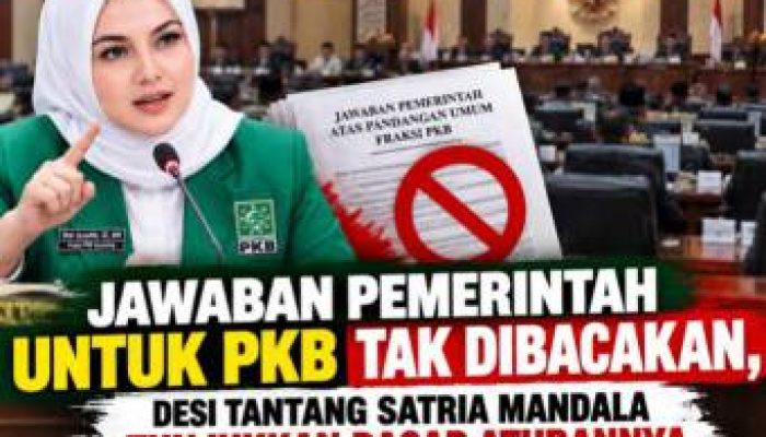Jawaban Pemerintah untuk PKB Tak Dibacakan, Desi Tantang Satria Mandala Tunjukkan Dasar Aturannya