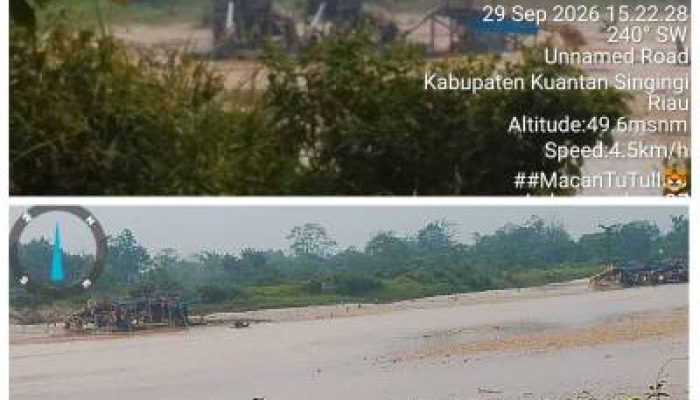 PETI Marak di Kebun Lado – Petai, Kuansing, Capai 50 Rakit Dompeng Beroperasi Terang-terangan