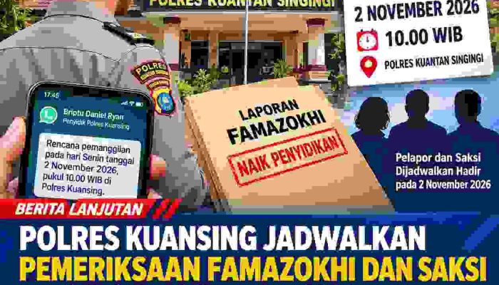Perkara Naik Penyidikan, Penyidik Polres Kuansing Pastikan Jadwal Pemeriksaan Lanjutan